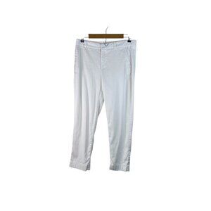 Banana Republic Avery Womens White Pants Size 8 Cotton & Linen Blend